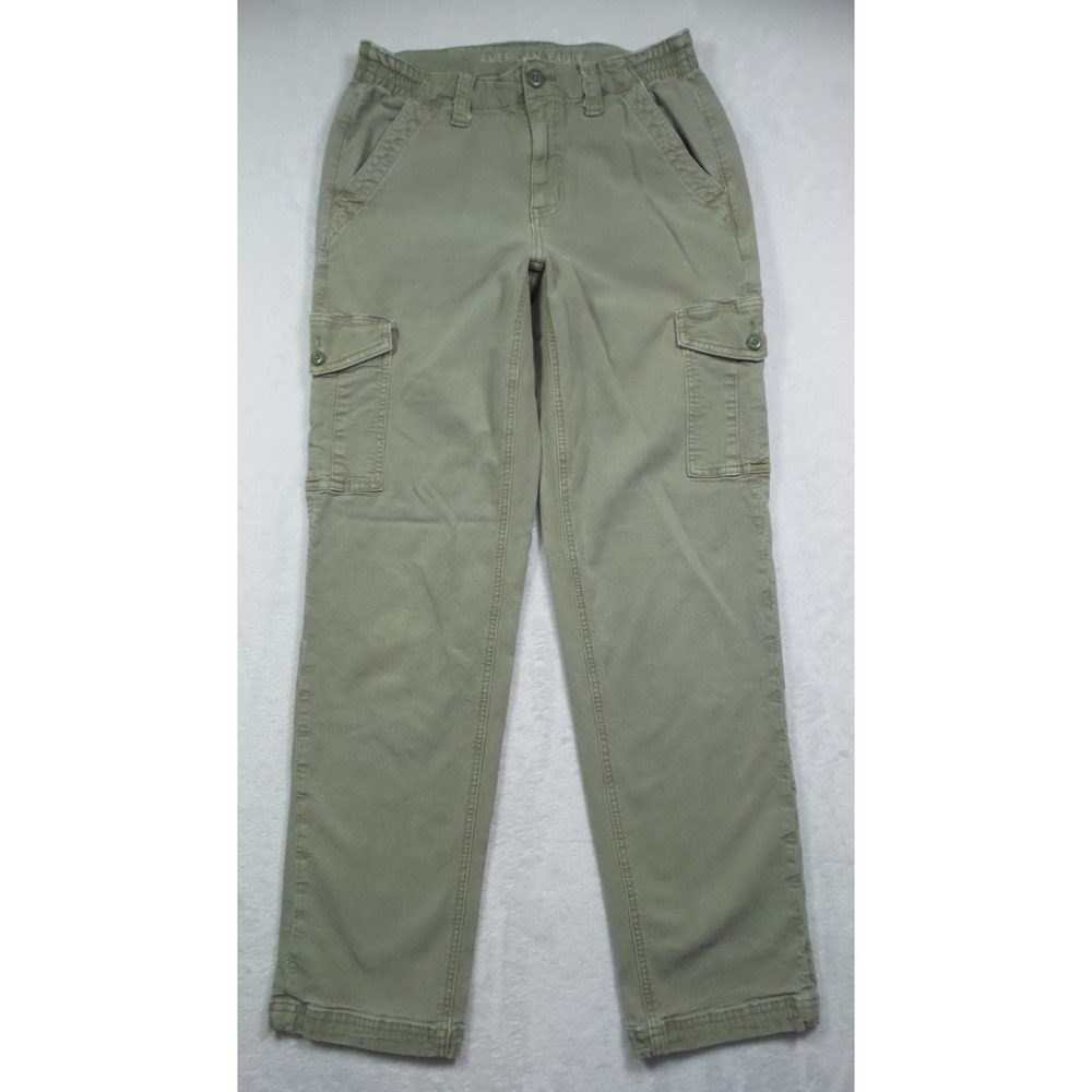 American Eagle Pants Womens Size 6 Green Cargo Pockets Mid Rise Stretch